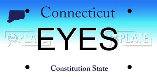 EYES Connecticut License Plate