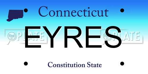 EYRES Connecticut License Plate