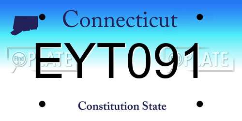 EYT091 Connecticut License Plate