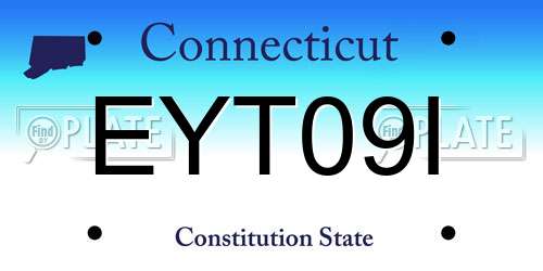 EYT09I Connecticut License Plate