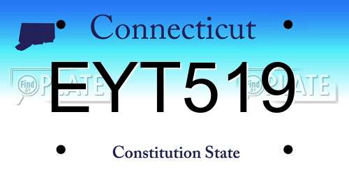 EYT519 Connecticut License Plate