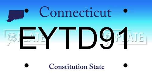 EYTD91 Connecticut License Plate
