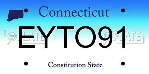 EYTO91 Connecticut License Plate