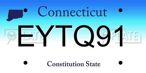 EYTQ91 Connecticut License Plate