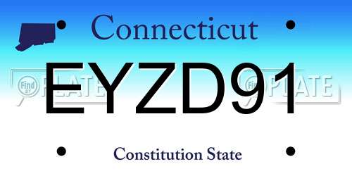 EYZD91 Connecticut License Plate