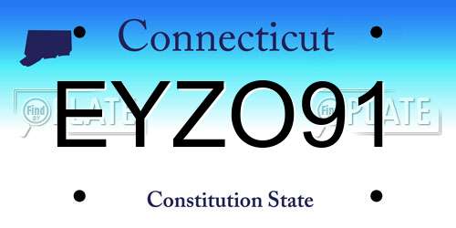 EYZO91 Connecticut License Plate
