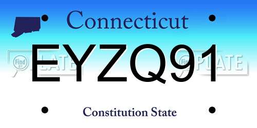 EYZQ91 Connecticut License Plate