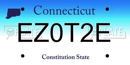 EZ0T2E Connecticut License Plate