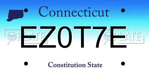 EZ0T7E Connecticut License Plate