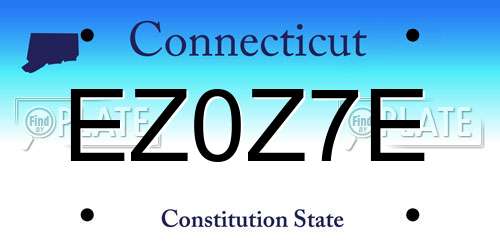 EZ0Z7E Connecticut License Plate