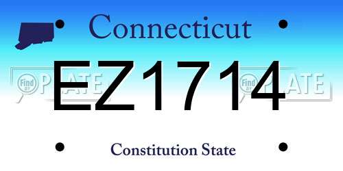 EZ1714 Connecticut License Plate