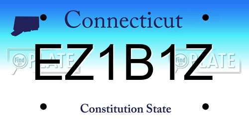 EZ1B1Z Connecticut License Plate