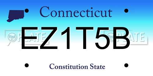 EZ1T5B Connecticut License Plate
