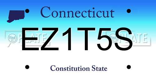 EZ1T5S Connecticut License Plate