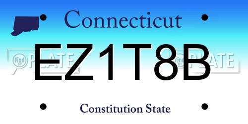 EZ1T8B Connecticut License Plate