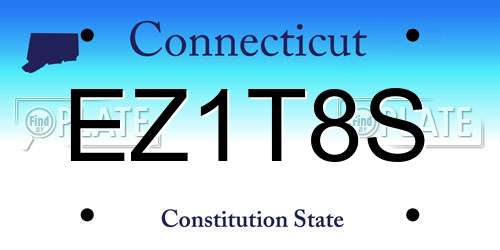 EZ1T8S Connecticut License Plate
