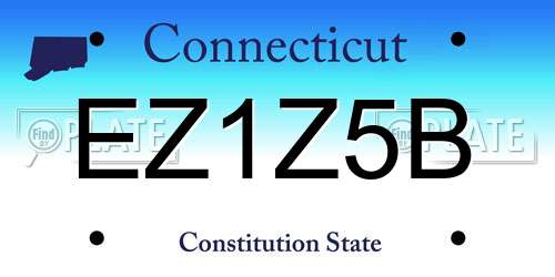 EZ1Z5B Connecticut License Plate