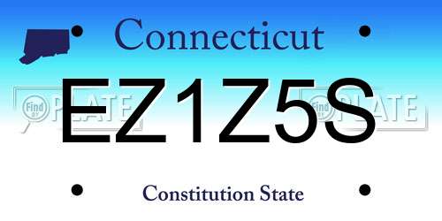 EZ1Z5S Connecticut License Plate