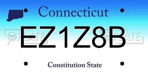 EZ1Z8B Connecticut License Plate