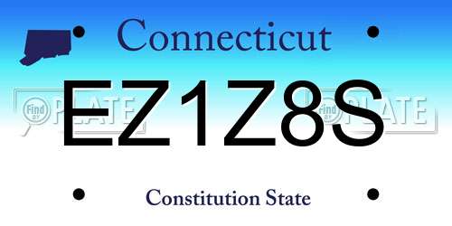 EZ1Z8S Connecticut License Plate