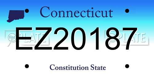 EZ20187 Connecticut License Plate