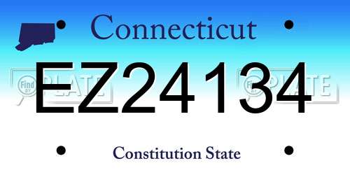 EZ24134 Connecticut License Plate