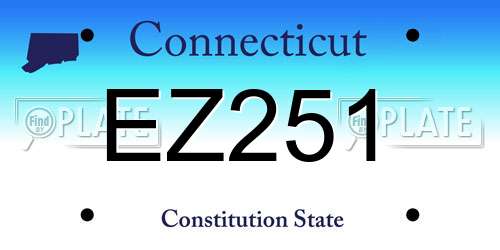 EZ251 Connecticut License Plate