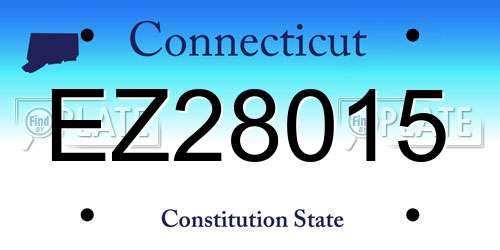 EZ28015 Connecticut License Plate