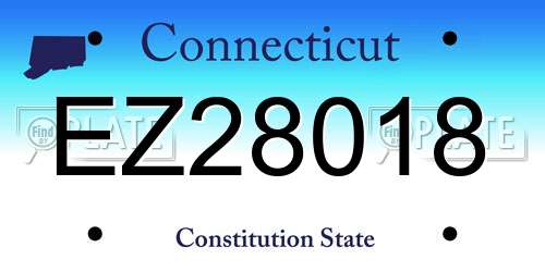 EZ28018 Connecticut License Plate