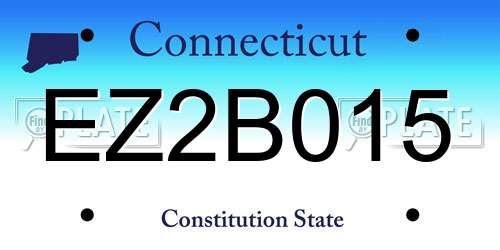 EZ2B015 Connecticut License Plate