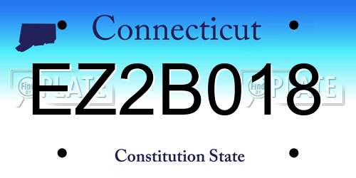 EZ2B018 Connecticut License Plate