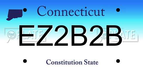 EZ2B2B Connecticut License Plate