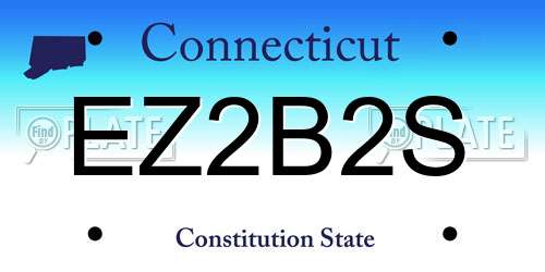 EZ2B2S Connecticut License Plate