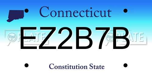 EZ2B7B Connecticut License Plate