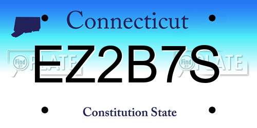 EZ2B7S Connecticut License Plate