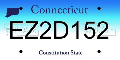 EZ2D152 Connecticut License Plate
