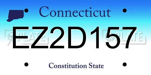 EZ2D157 Connecticut License Plate