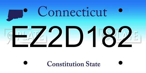 EZ2D182 Connecticut License Plate