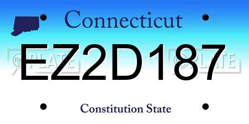 EZ2D187 Connecticut License Plate