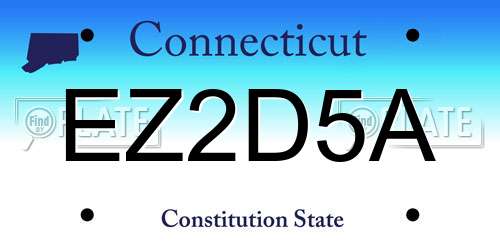 EZ2D5A Connecticut License Plate
