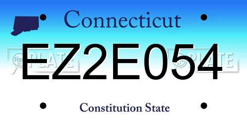 EZ2E054 Connecticut License Plate