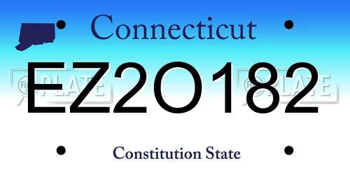 EZ2O182 Connecticut License Plate