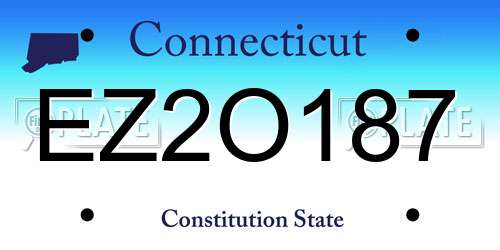 EZ2O187 Connecticut License Plate