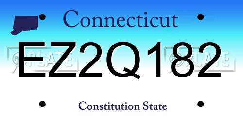 EZ2Q182 Connecticut License Plate