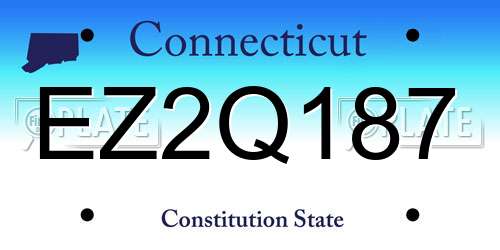 EZ2Q187 Connecticut License Plate