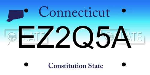 EZ2Q5A Connecticut License Plate
