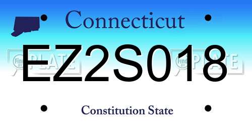 EZ2S018 Connecticut License Plate