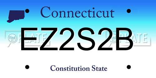 EZ2S2B Connecticut License Plate