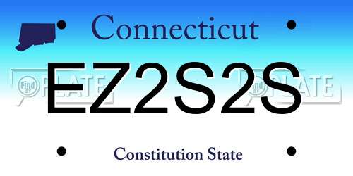 EZ2S2S Connecticut License Plate