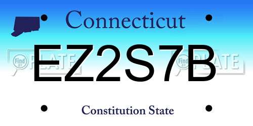 EZ2S7B Connecticut License Plate